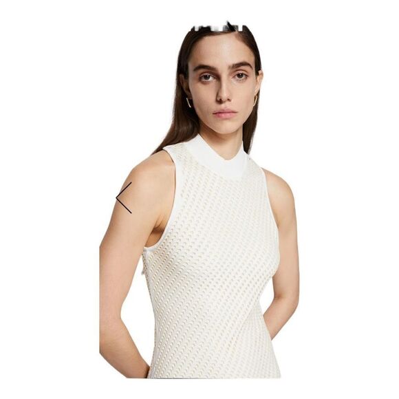 JONATHAN SIMKHAI Ivory Chelle Pointelle Dress Size Large - Picture 4 of 10